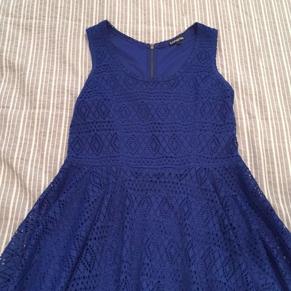 Royal Blue Lace Skater Dress